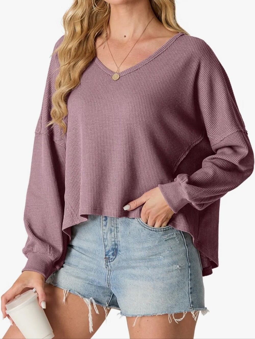 Oversized V Neck Casual Top